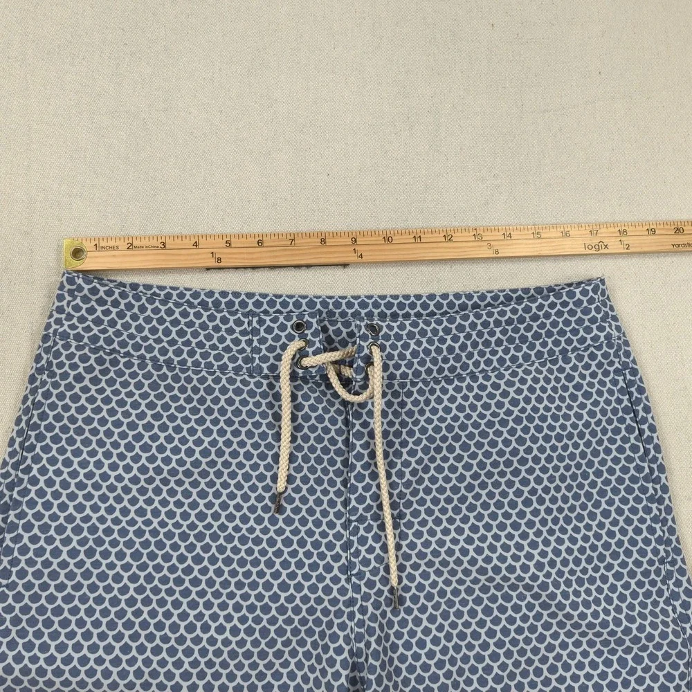 Faherty Shorts Mens 32 Blue Hybrid Drawstring Swimming Casual